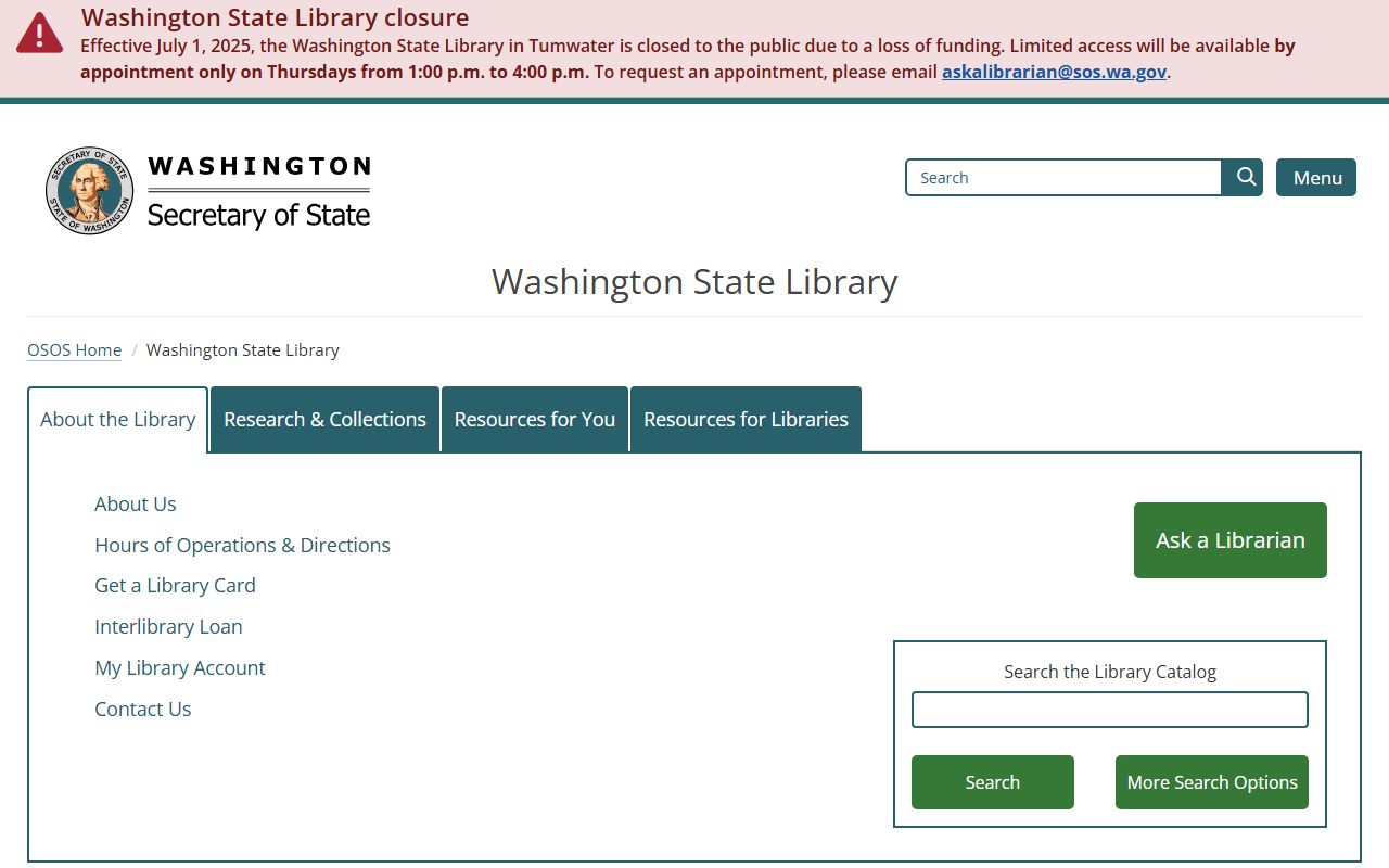 Washington State Law Library legal research resources